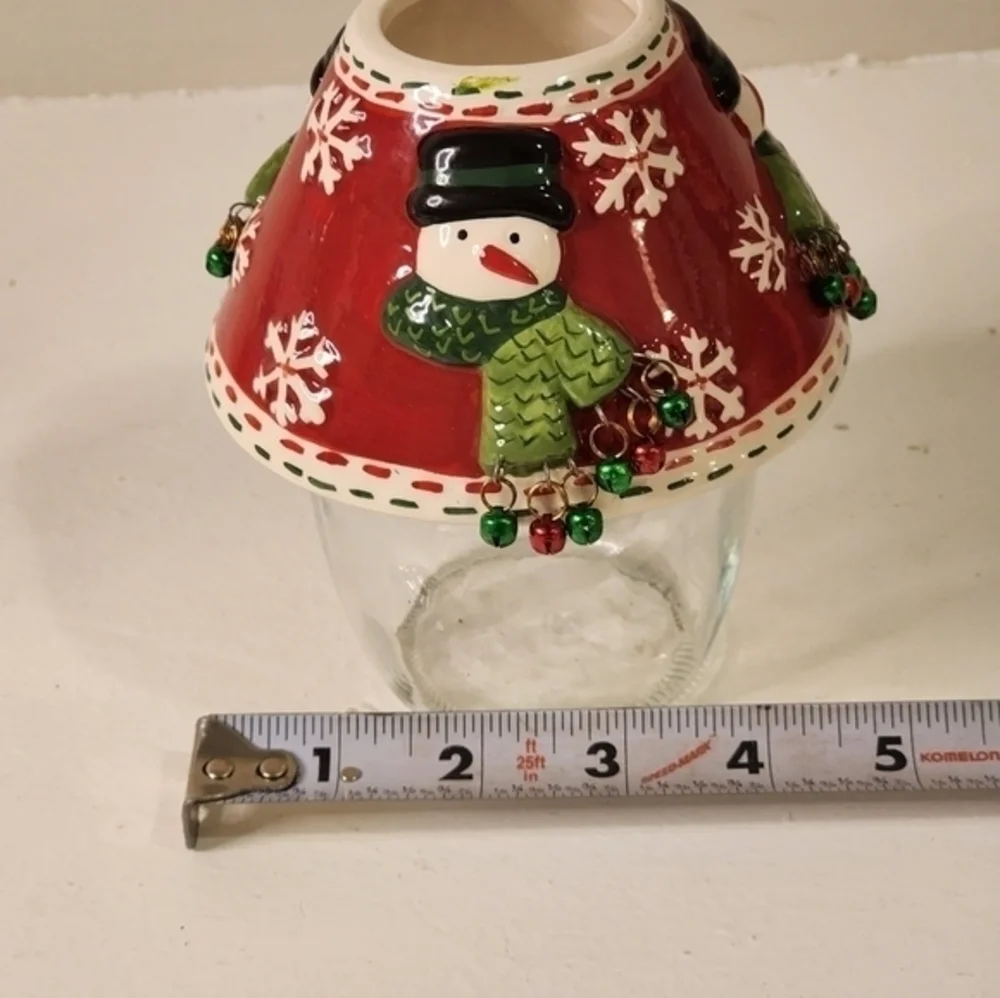 Snowman and Snowflake Medium‎ Jar Candle Topper With Jar Lot of 5